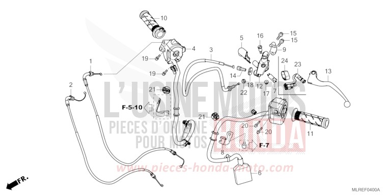 HEBELGRIFF/SCHALTER/KABEL von Hornet 500 GRAND PRIX RED (R380) von 2026